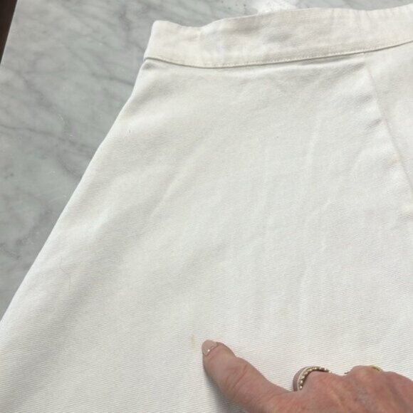ALPHA60 White Cotton Blend A-Line Midi Length Skirt Size Small - Picture 9 of 9